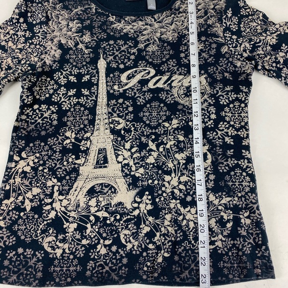 Apt. 9 -TShirt-Emboss EiffelTowerParis-Large - Picture 2 of 4